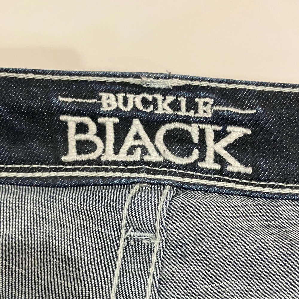 Buckle Dark Blue Ripped Women Jeans - Picture 12 of 13